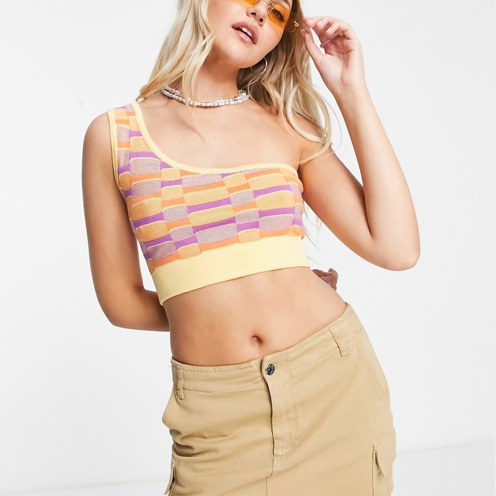 Cotton On 70s inspired one shoulder knit top